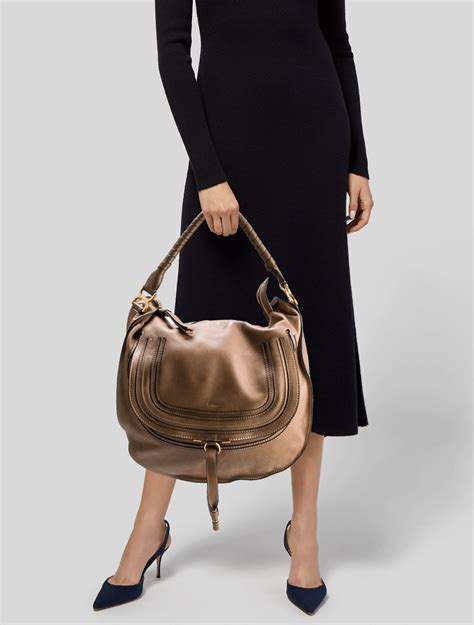 chloe marcie large hobo tan|Chloé Large Marcie Leather Hobo Bag .